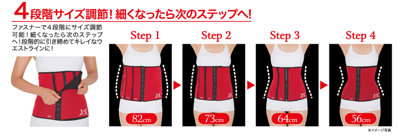 薄型4STEPシェイプ(ウエスト用) くびれ 発汗 サウナ ベルト ウエストベルト 引き締め 補正下着 矯正下着 加圧下着 加圧インナー 加圧 着圧 ダイエット 女性用 腹巻き 腹巻 インナー レディース ウエスト スリム シェイプアップ 